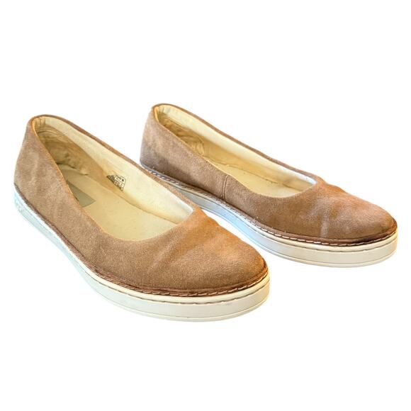 UGG Brown Suede Kammi Slip On Ballet Trainers Size 7 - Picture 2 of 11
